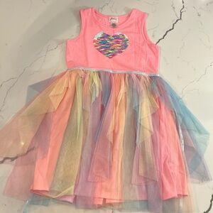 Pinky Multicolor Heart Tulle Dress
